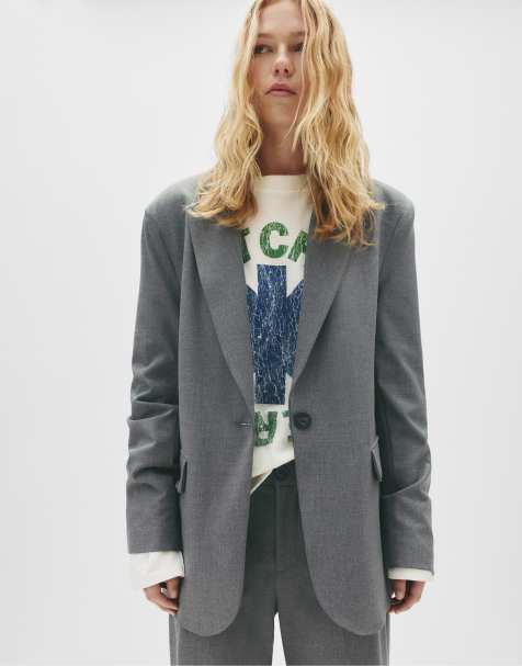 Pull&Bear - Basic blazer in grijs - view 1