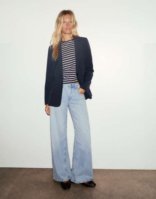 Pull&Bear Basic Blazer in Marineblau, 4 von 7