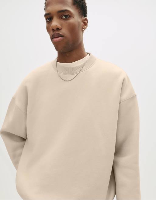 Pull&Bear Basic boxy sweatshirt in beige