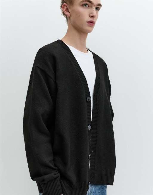 Pull&Bear Basic cardigan in black, 3 of 7