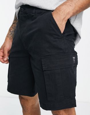 Pull&Bear basic cargo shorts in black