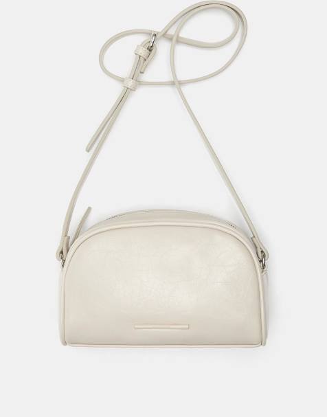 Pull&Bear Basic crossbody bag in ecru - view 1