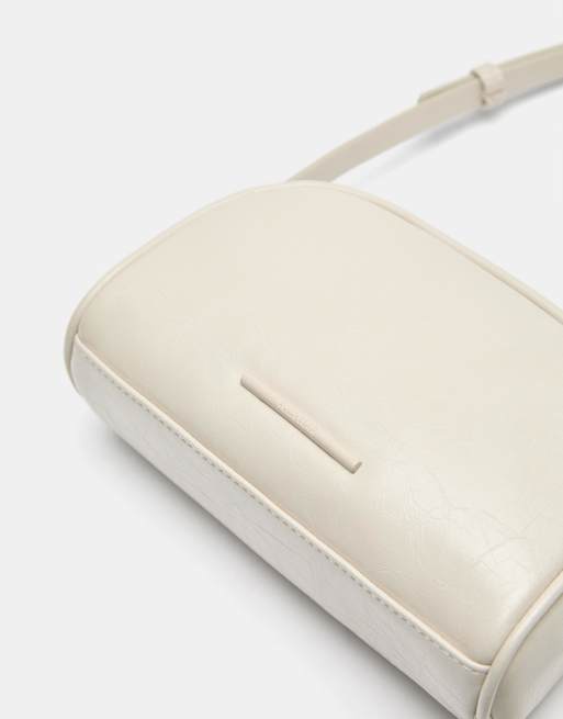 Pull&Bear Basic crossbody bag in ecru, 3 of 4