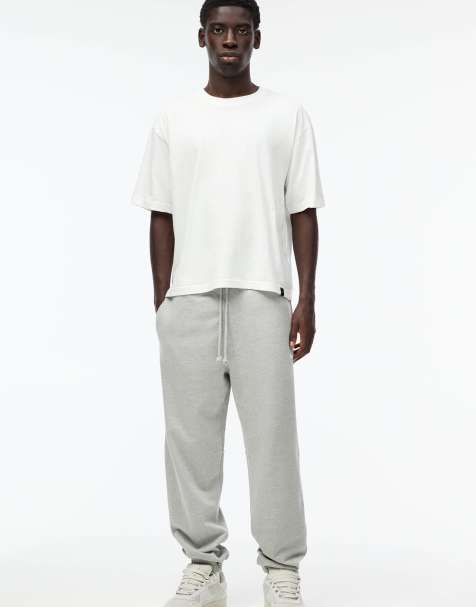 Pull&Bear – Basic – Grå mjukisbyxor i fleece med muddar - view 1