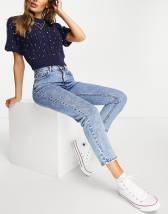 Pull&Bear high waisted mom jean in black