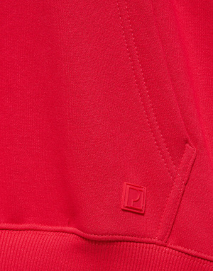 Pull&Bear Basic hooded sweatshirt in red