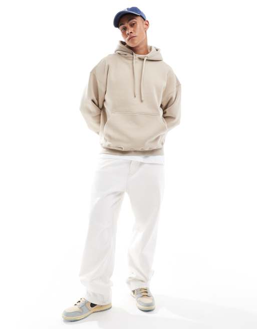 Pull Bear basic hoodie in beige