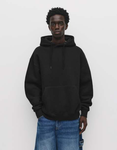 Pull&Bear Basic hoodie in black - view 1