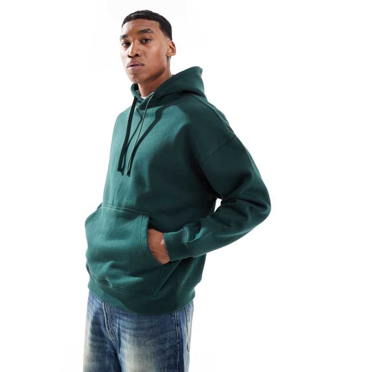 Pull Bear basic hoodie in bottle green ASOS