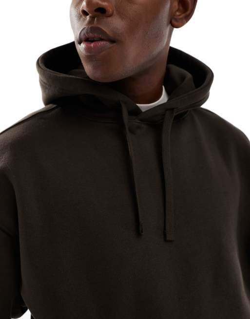 Pull&Bear basic hoodie in brown