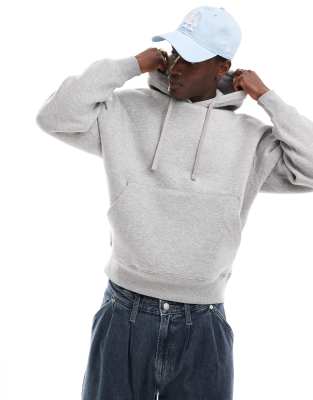 Pull & Bear Basic Hoodie In Gray