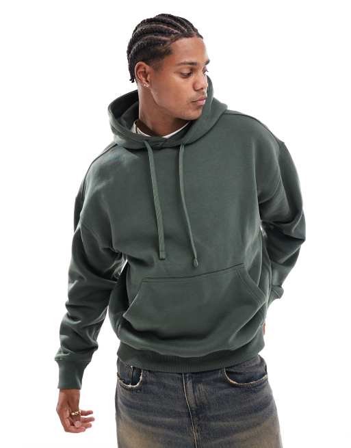 Pull Bear basic hoodie in green