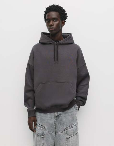 Pull&Bear Basic hoodie in grey - view 1