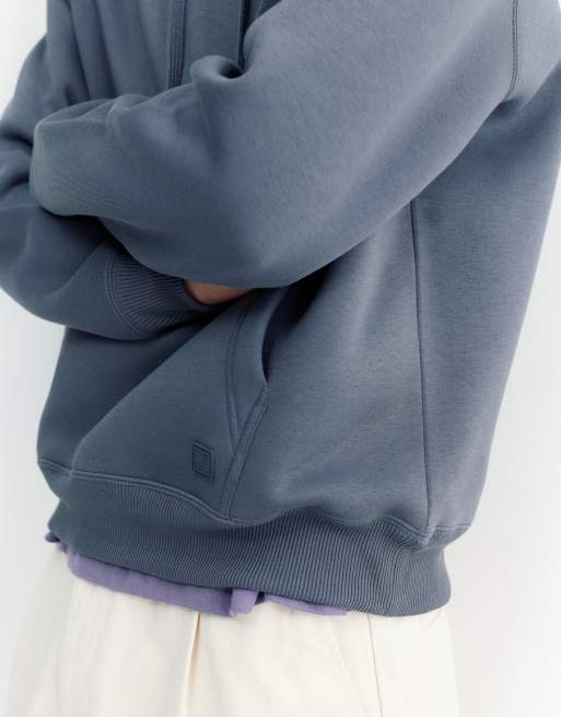 Pull&Bear basic hoodie in grijsblauw, 3 van 7