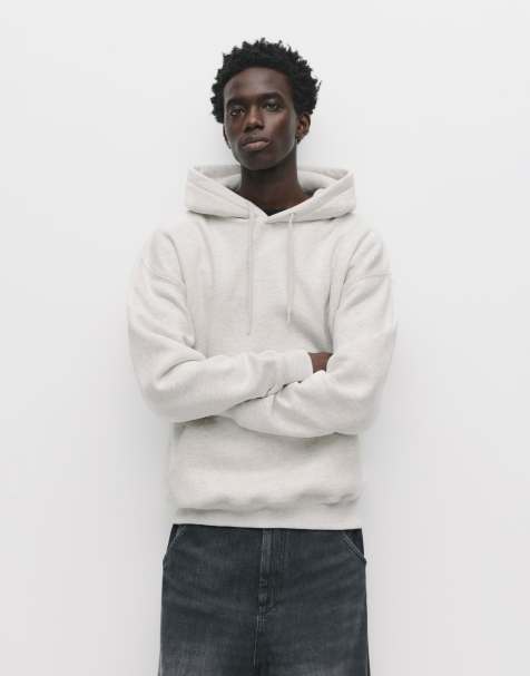 Pull&Bear Basic hoodie in ice - view 1