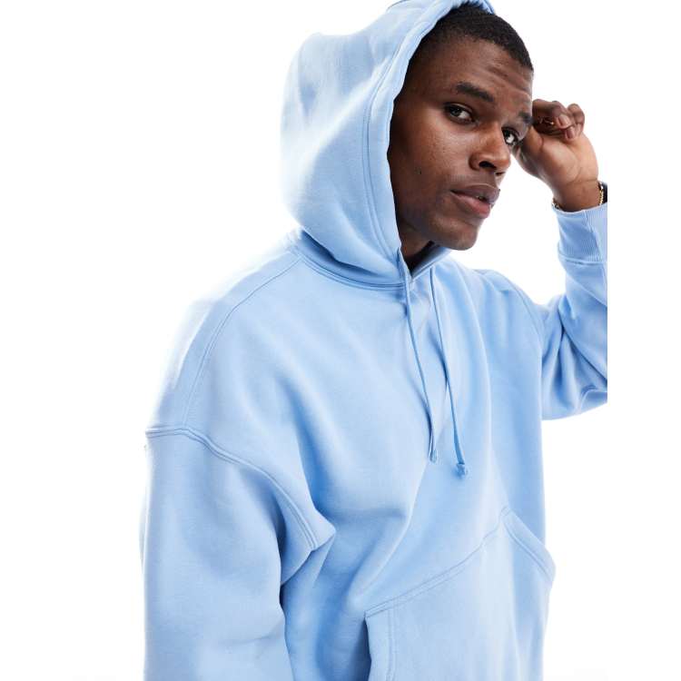 Pull Bear basic hoodie in light blue ASOS