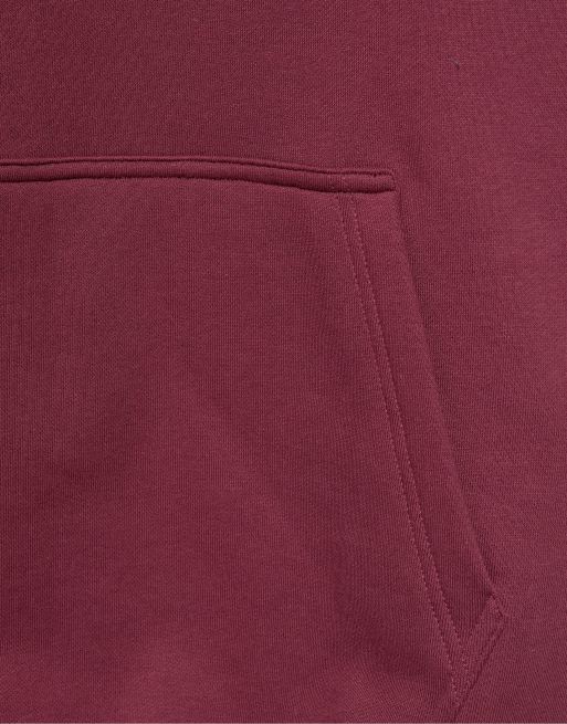 Pull&Bear basic huvtröja med huva i burgundy, 6 av 7