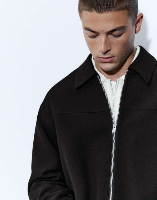 Pull&Bear basic jacka med dragkedja i svart, 3 av 6