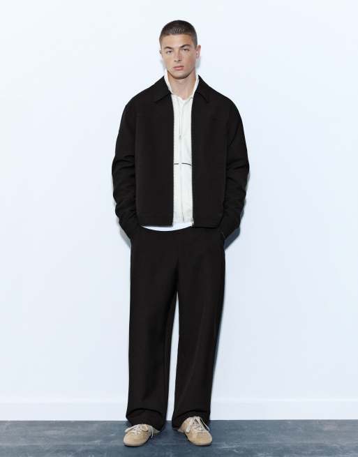 Pull&Bear basic jacka med dragkedja i svart, 4 av 6