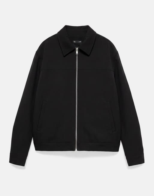 Pull&Bear basic jacka med dragkedja i svart, 6 av 6