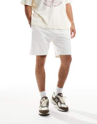 Pull&Bear basic jersey short in white | ASOS