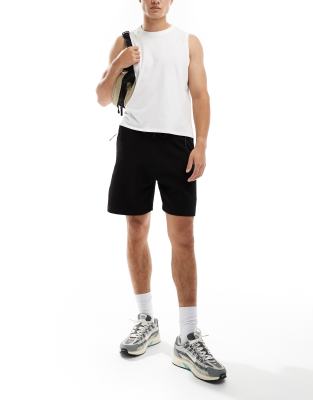 Pull & Bear Basic Jersey Shorts In Black