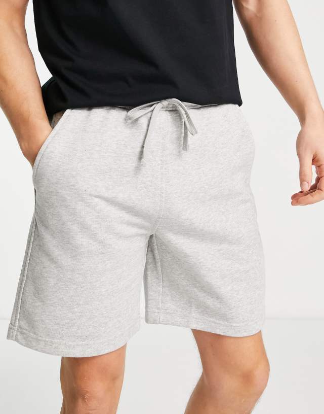 Pull&Bear basic jersey shorts in gray