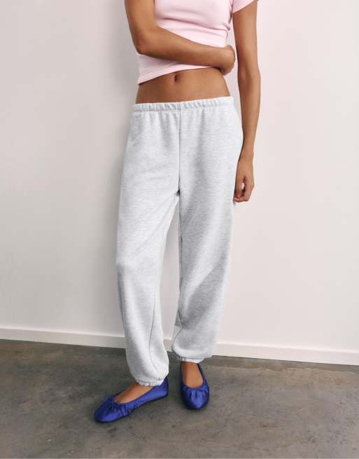 Pull&Bear Basic jogger trousers in grey marl, 4 of 7