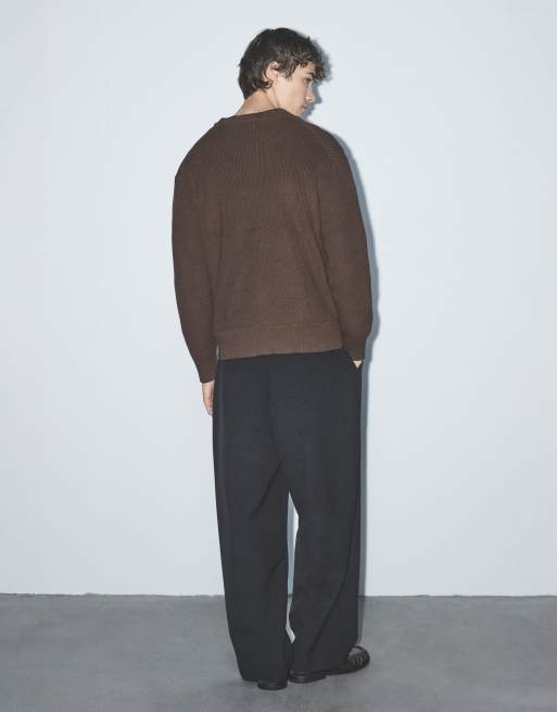 Pull&Bear Basic jumper in brown, 2 of 7