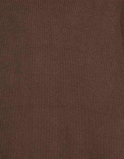 Pull&Bear Basic jumper in brown, 6 of 7