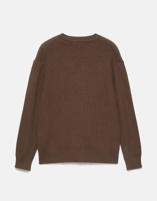 Pull&Bear Basic jumper in brown, 7 of 7