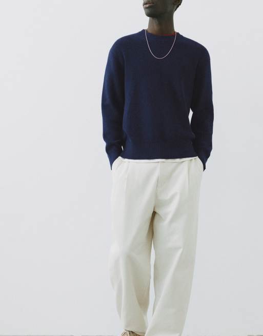 Pull&Bear Basic jumper in navy, 6 of 7