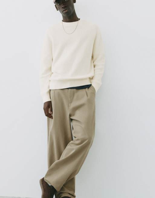 Pull&Bear Basic jumper in off white, 6 of 7