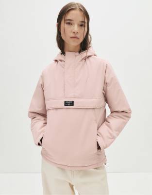 Pull & Bear - Basic-Kapuzenjacke in Rosa