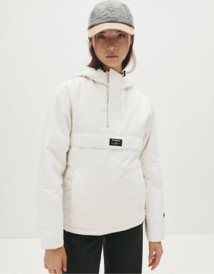 Pull & Bear - Basic-Kapuzenjacke in Weiß