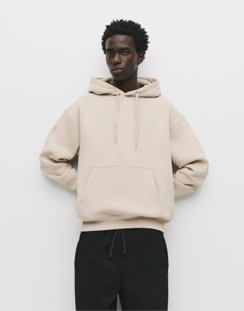 Pull&Bear – Basic-Kapuzenpullover in Beige - view 1