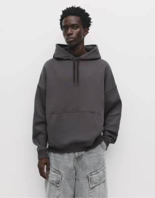 Basic-Kapuzenpullover in Grau Grau S