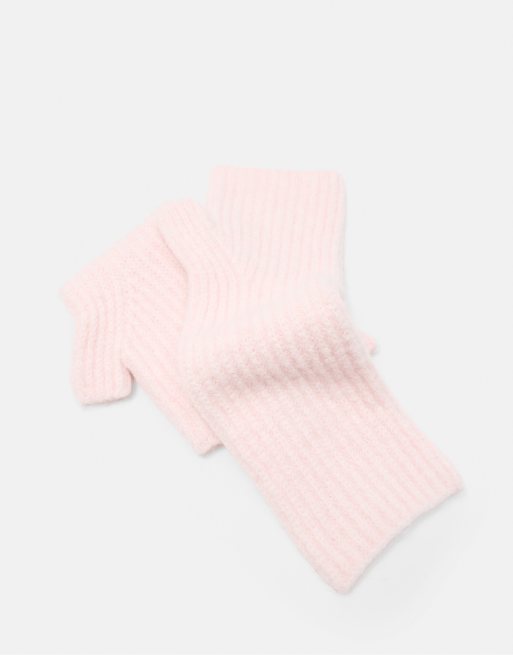 Pull&Bear Basic knit mittens in pink, 2 of 5