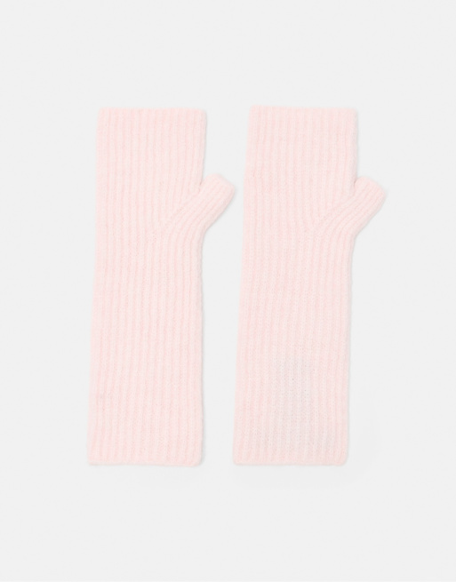 Pull&Bear Basic knit mittens in pink, 3 of 5