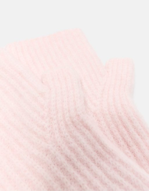 Pull&Bear Basic knit mittens in pink, 4 of 5