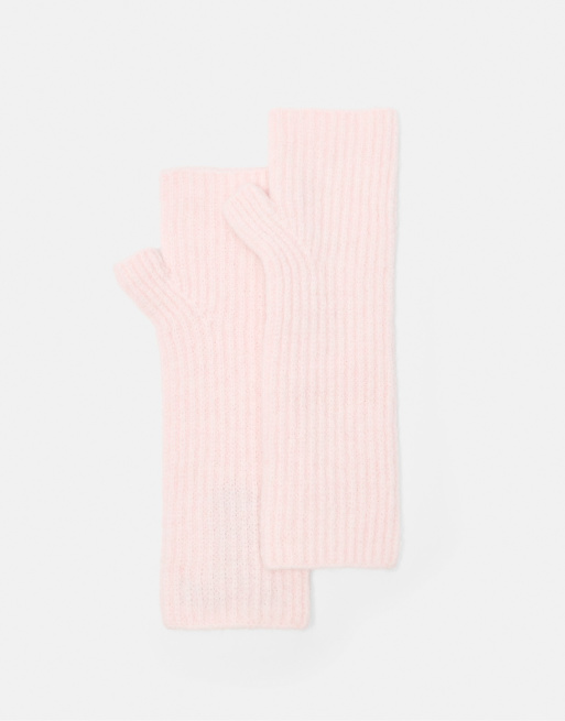 Pull&Bear Basic knit mittens in pink, 5 of 5