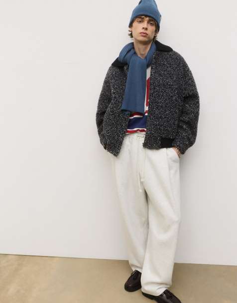 Pull&Bear Basic knit scarf in blue - view 1