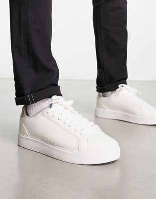 PullBear basic lace-up trainer in white ASOS