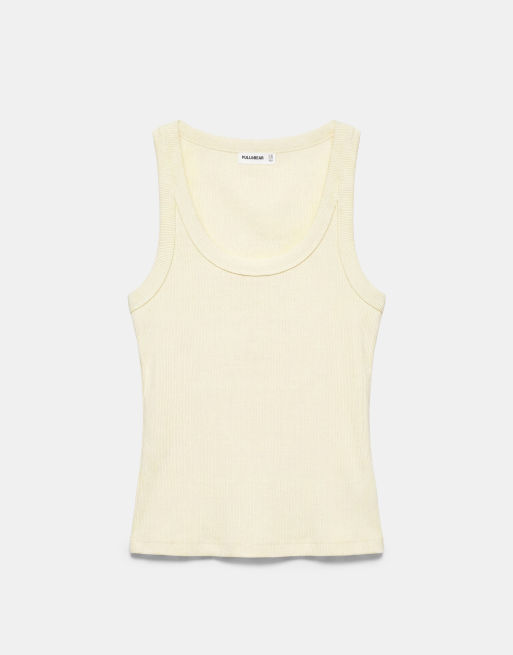 Pull&Bear basic linne i ljusgul, 5 av 7