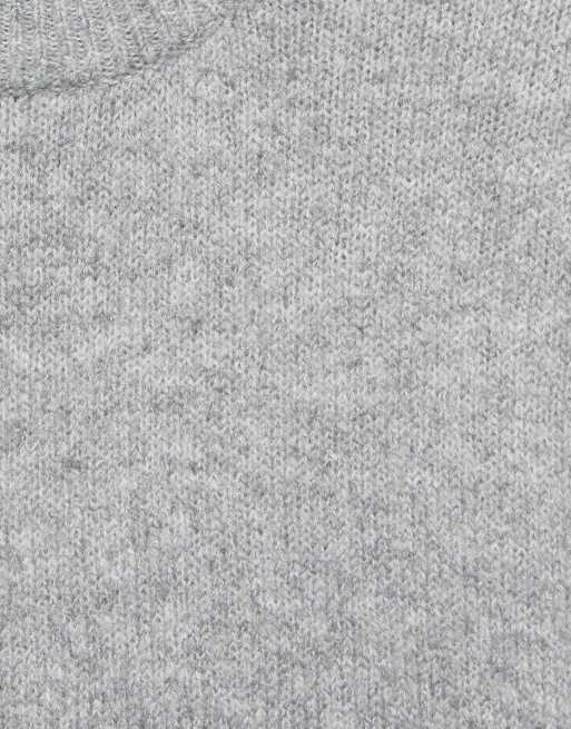 Pull&Bear Basic maglione girocollo grigio mélange, 6 di 7