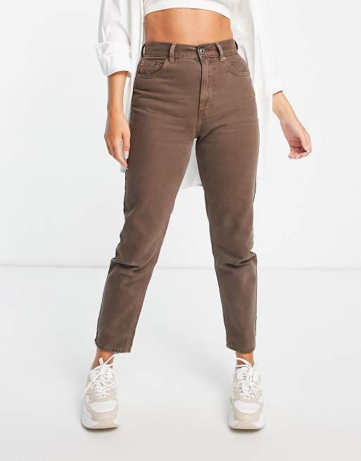 Pull Bear basic mom jean in brown