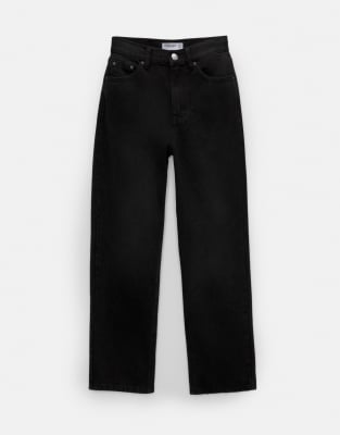 Pull&Bear basic mom jeans in black - view 1