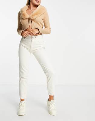 Pull&Bear basic mom jeans in ecru