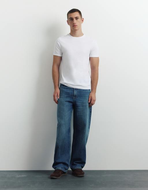 Pull&Bear Basic muscle fit t-shirt in white, 4 of 7