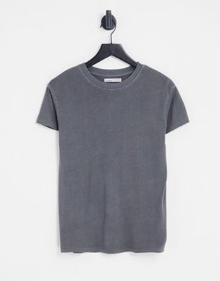 Pull&Bear basic oversized t-shirt in washed black